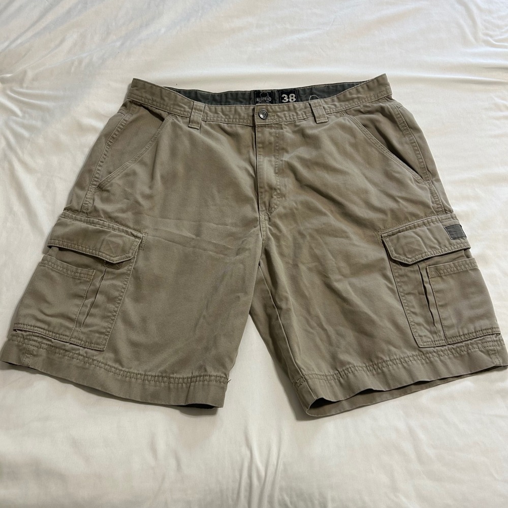 RedHead Mens Khaki Tan Cotton‎ Twill Cargo Shorts Size 38 Outdoor Casual Hiking